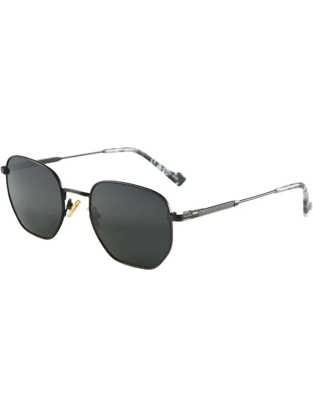 Stylish Polarized Hexagon Sunglasses for Men & Women - UV400 Protection, Metal